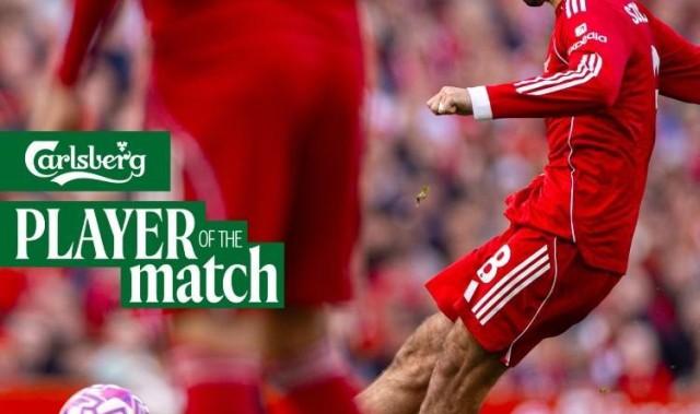 连场当选，索博当选与阿森纳一役利物浦队内最佳球员